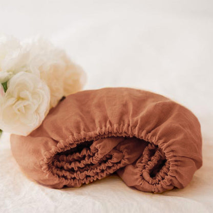Nordic Style Natural Linen Plain Washable Bed Sheet Bedspread