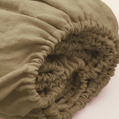 Nordic Style Natural Linen Plain Washable Bed Sheet Bedspread