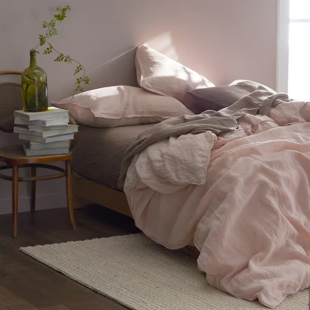 Legends Hotel Rose Washed Linen King Pillowcases (Set of 2)