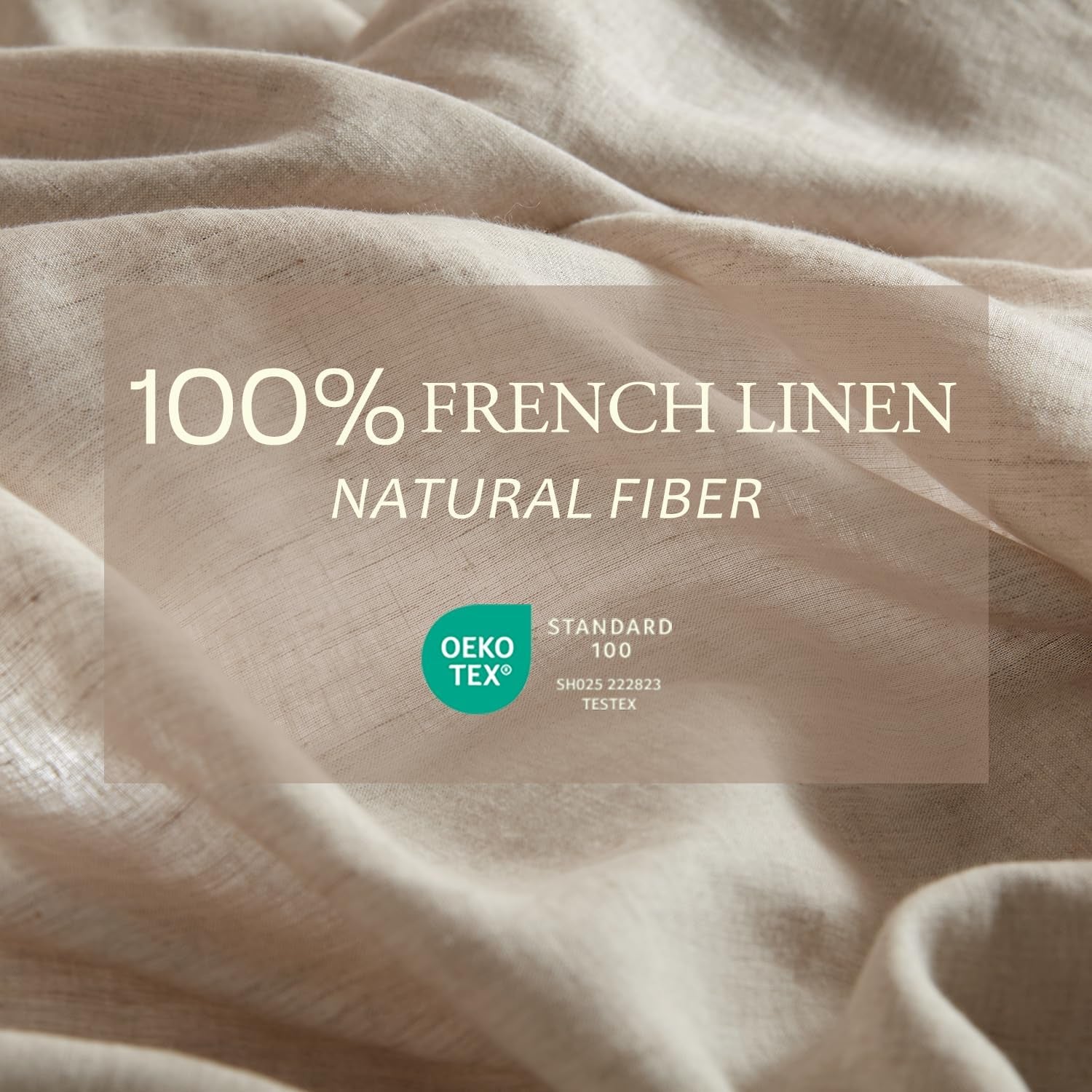 Pure Linen Sheets Set, 100% French Linen from Normandy, Breathable and Durable for Hot Sleepers, 4 Pcs Set - 1 Flat Sheet, 1 Fitted Sheet, 2 Pillowcases (Natural Linen, Full)