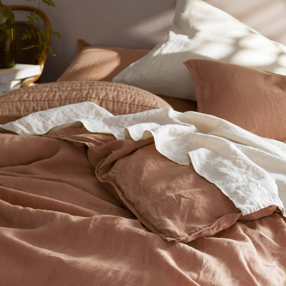 Legends Hotel Terracotta Washed Linen Standard Pillowcases (Set of 2)