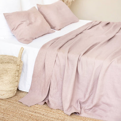 Nordic Style Linen Solid Color Single And Double Bed Sheets