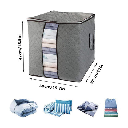 6 Pack 90L Storage Bags Zipped For Clothes, Bedding, Toys, Packing Moving Boxes UK