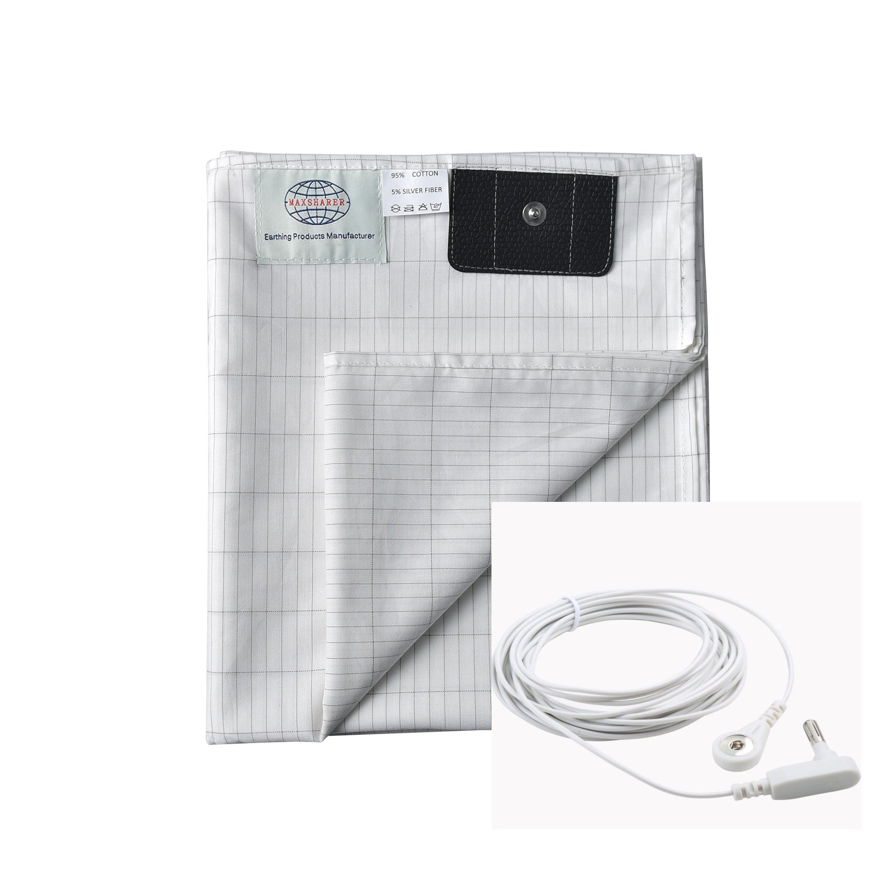 GroundBeds Luxe – Grounding Grounded Silver Fiber Antibacterial Fabric Anti-static Bed Sheet