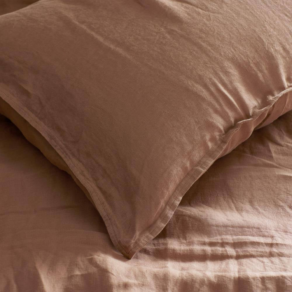 Legends Hotel Terracotta Washed Linen Standard Pillowcases (Set of 2)