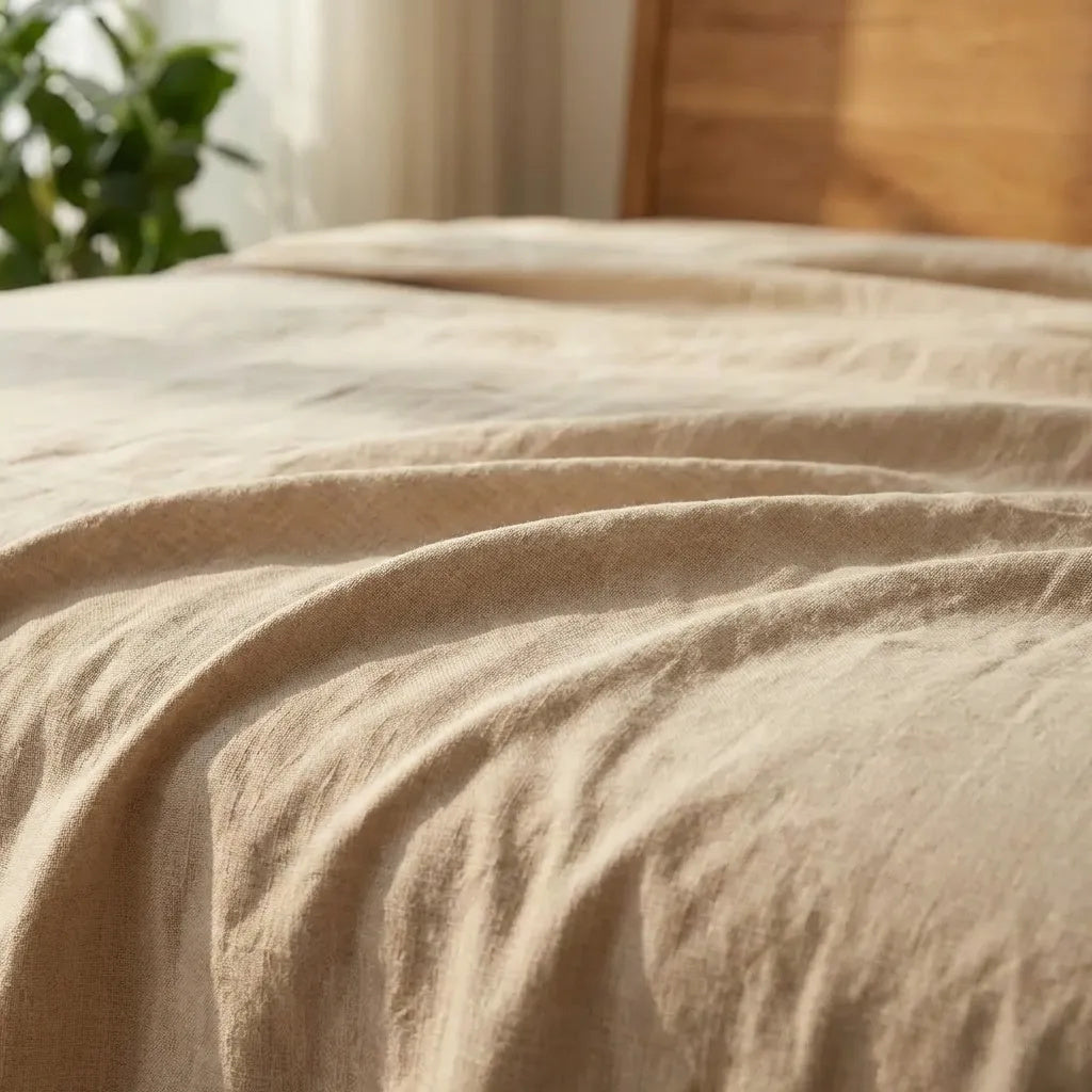 100% French Linen Sheet  – Queen Size Luxury Breathable Linen Bedding
