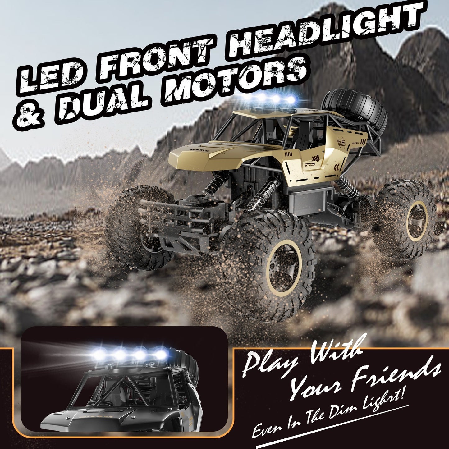 XL Large Remote Control RC Cars Big Wheel Car Monster Truck 4WD Kid Toy Electric
