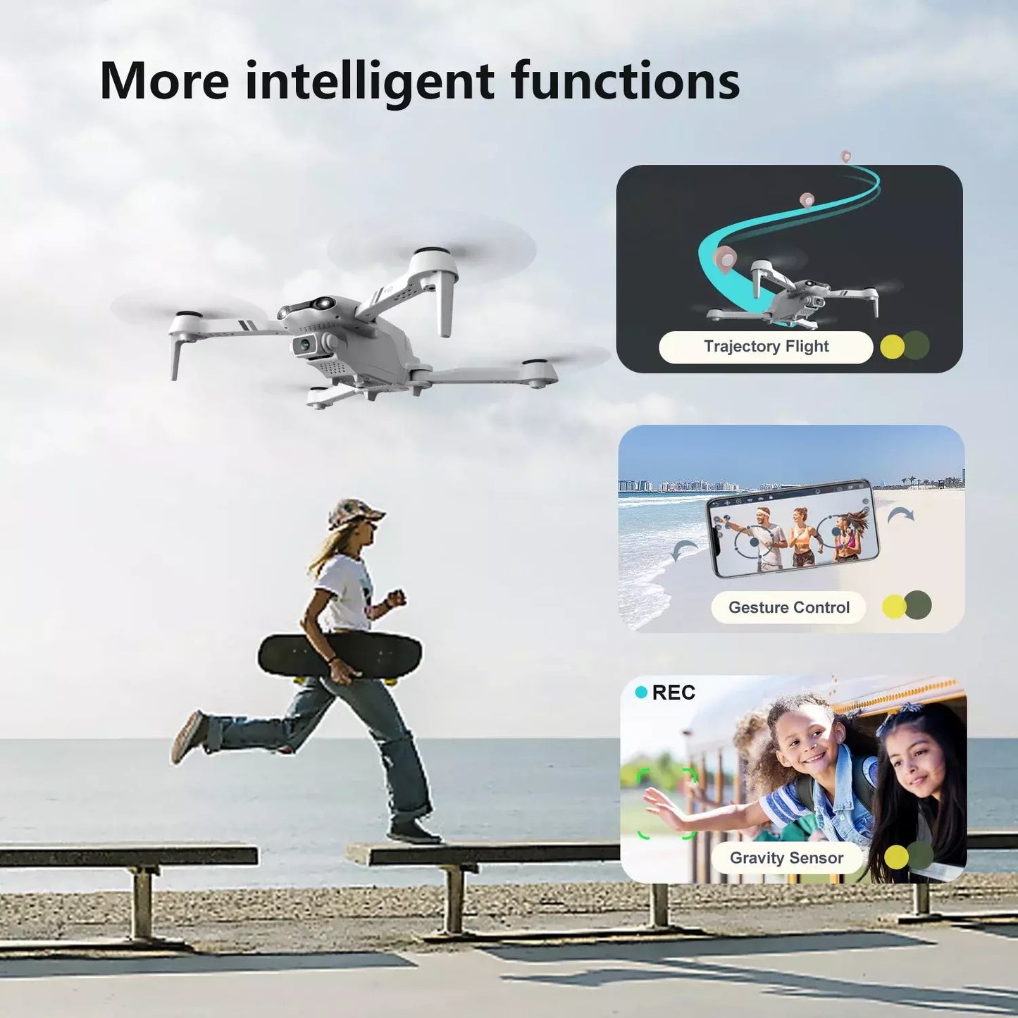 F10 Foldable Drone With Camera For Adults,1080P HD FPV Live Video RC Quadcopter