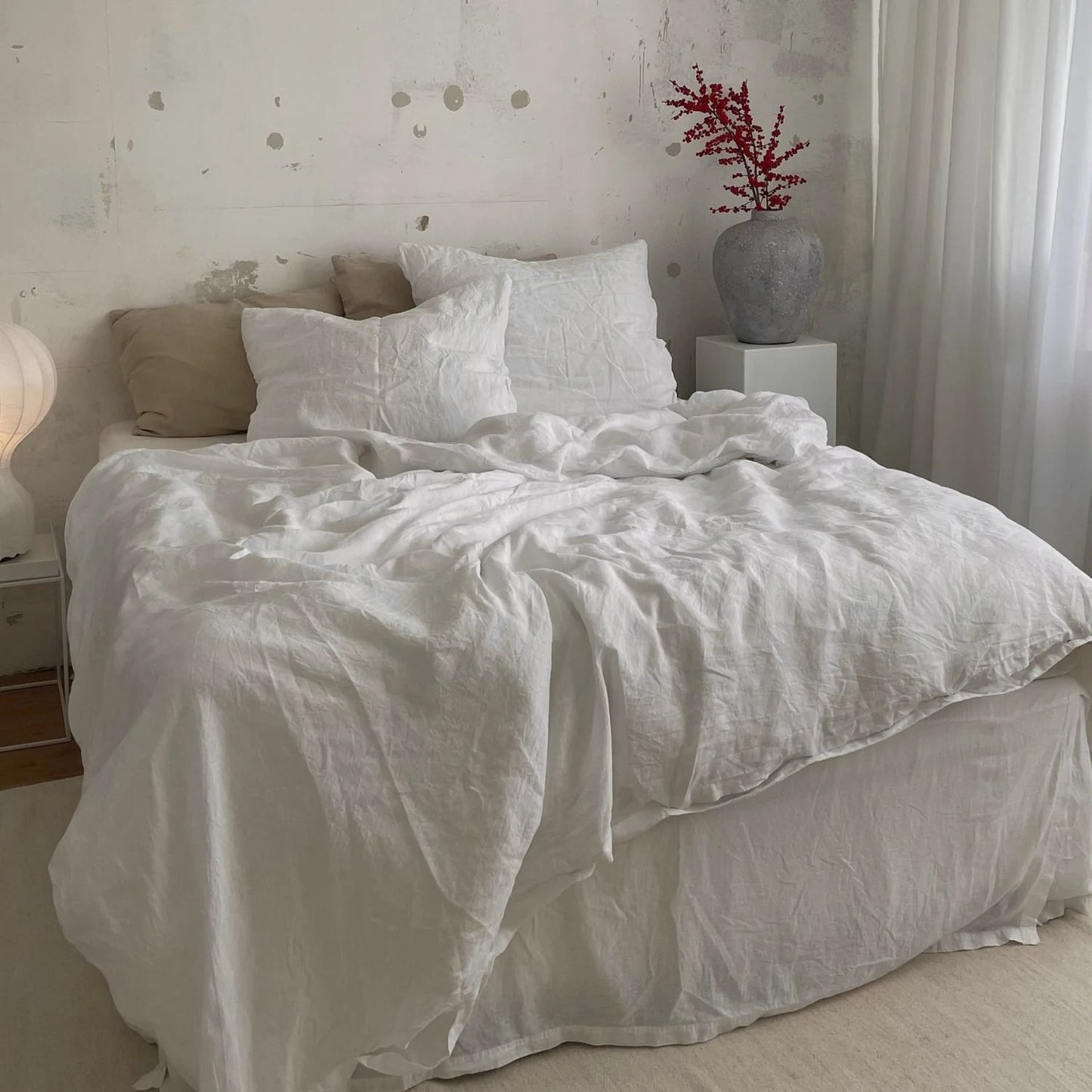 Washed Pure Linen Bed Sheet Quilt Cover Four-piece Set