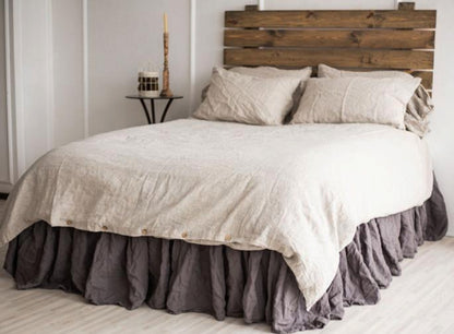 Pure Linen Bed Sheet Duvet Cover Washed Fabric
