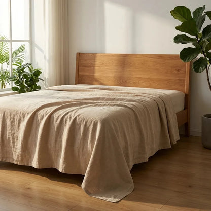 100% French Linen Sheet  – Queen Size Luxury Breathable Linen Bedding