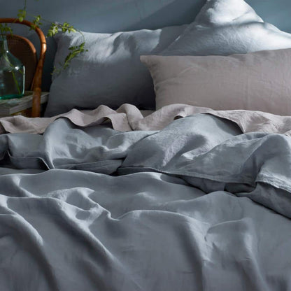 Legends Hotel Dusty Blue Washed Linen King Pillowcases (Set of 2)