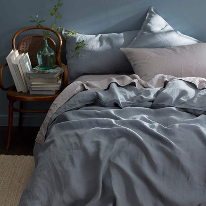 Legends Hotel Dusty Blue Washed Linen King Pillowcases (Set of 2)